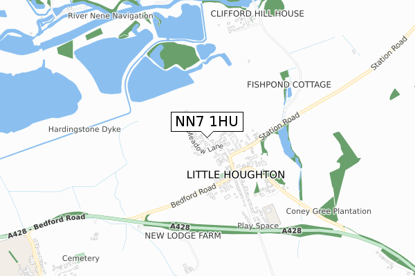 NN7 1HU map - small scale - OS Open Zoomstack (Ordnance Survey)