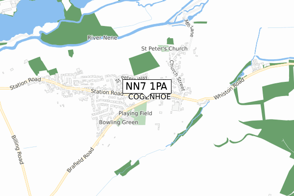 NN7 1PA map - small scale - OS Open Zoomstack (Ordnance Survey)