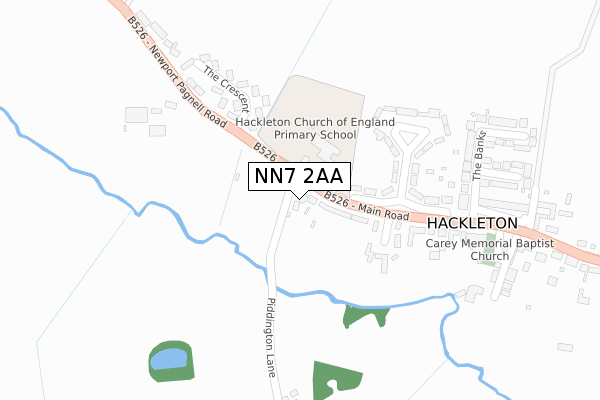 NN7 2AA map - large scale - OS Open Zoomstack (Ordnance Survey)