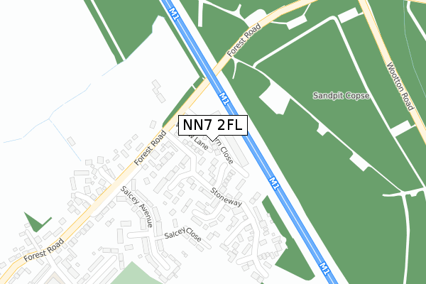 NN7 2FL map - large scale - OS Open Zoomstack (Ordnance Survey)