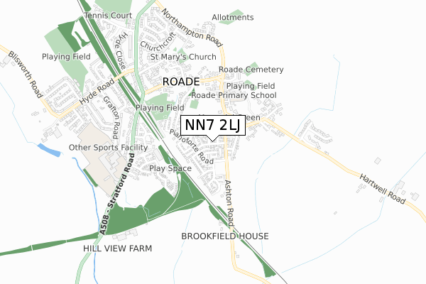 NN7 2LJ map - small scale - OS Open Zoomstack (Ordnance Survey) NN7 2LJ map - small scale - OS Open Zoomstack (Ordnance Survey)