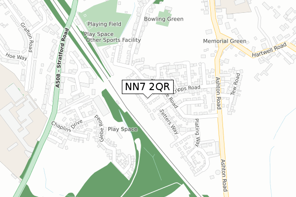 NN7 2QR map - large scale - OS Open Zoomstack (Ordnance Survey)