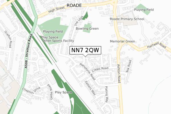 NN7 2QW map - large scale - OS Open Zoomstack (Ordnance Survey)