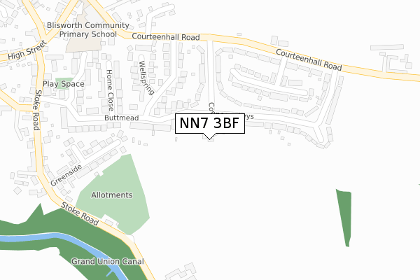 NN7 3BF map - large scale - OS Open Zoomstack (Ordnance Survey)