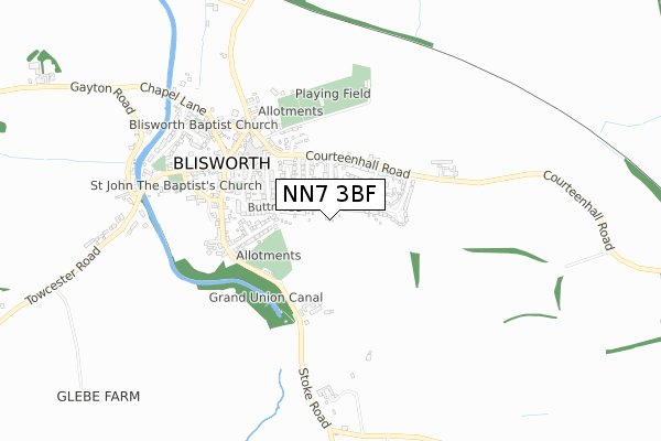 NN7 3BF map - small scale - OS Open Zoomstack (Ordnance Survey)