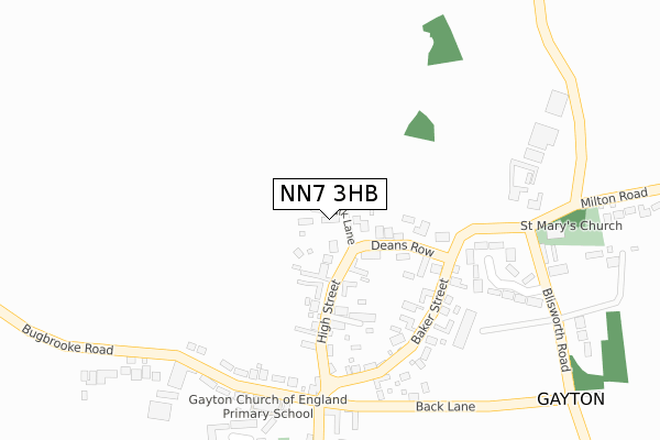 NN7 3HB map - large scale - OS Open Zoomstack (Ordnance Survey)