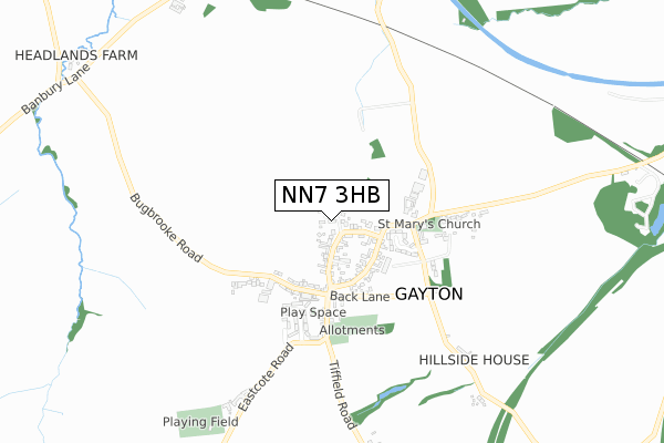 NN7 3HB map - small scale - OS Open Zoomstack (Ordnance Survey)