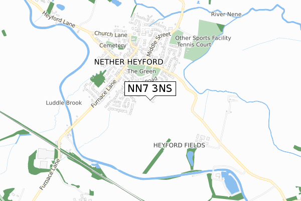 NN7 3NS map - small scale - OS Open Zoomstack (Ordnance Survey)