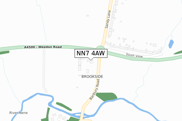 NN7 4AW map - large scale - OS Open Zoomstack (Ordnance Survey)