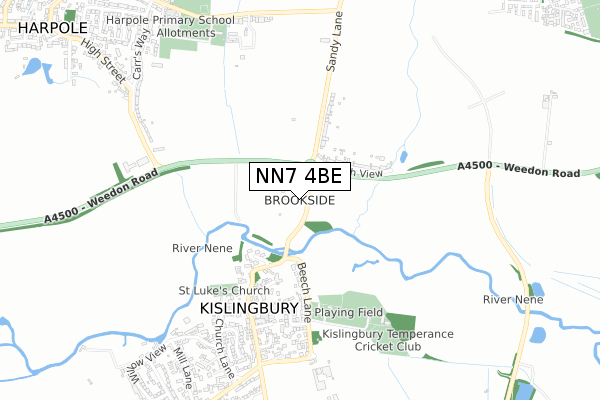 NN7 4BE map - small scale - OS Open Zoomstack (Ordnance Survey)