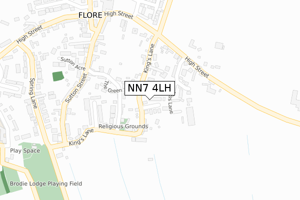 NN7 4LH map - large scale - OS Open Zoomstack (Ordnance Survey)