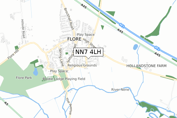 NN7 4LH map - small scale - OS Open Zoomstack (Ordnance Survey)