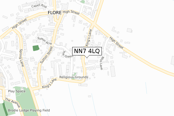 NN7 4LQ map - large scale - OS Open Zoomstack (Ordnance Survey)