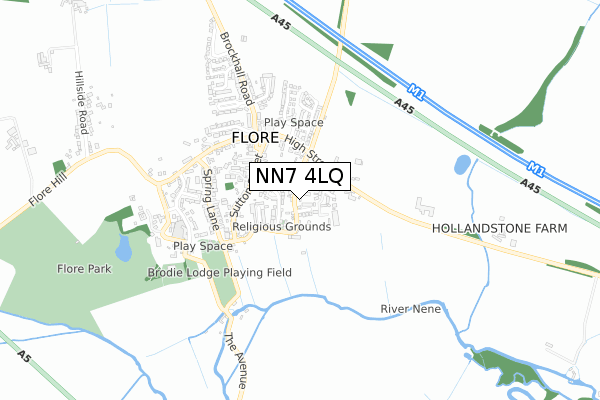 NN7 4LQ map - small scale - OS Open Zoomstack (Ordnance Survey)