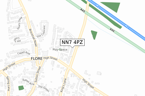 NN7 4PZ map - large scale - OS Open Zoomstack (Ordnance Survey)