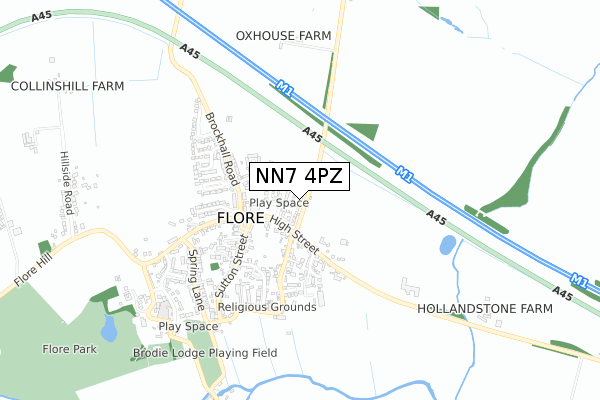 NN7 4PZ map - small scale - OS Open Zoomstack (Ordnance Survey)