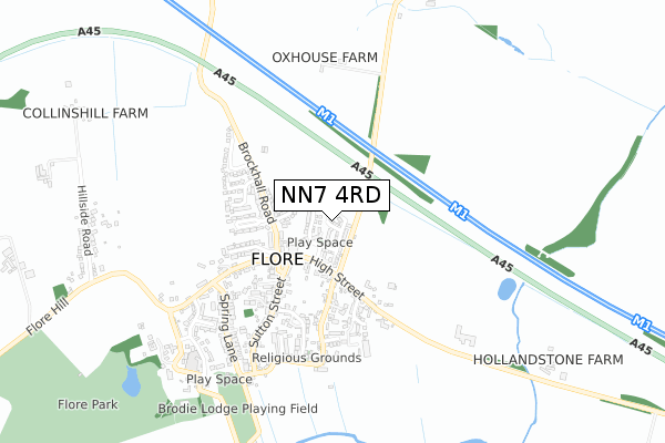 NN7 4RD map - small scale - OS Open Zoomstack (Ordnance Survey)