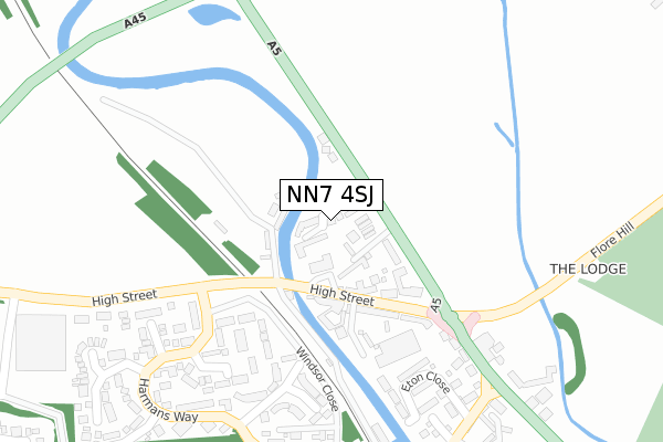 NN7 4SJ map - large scale - OS Open Zoomstack (Ordnance Survey)