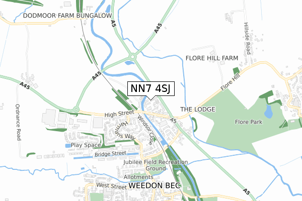 NN7 4SJ map - small scale - OS Open Zoomstack (Ordnance Survey)