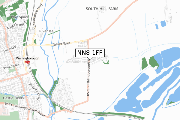 NN8 1FF map - small scale - OS Open Zoomstack (Ordnance Survey)