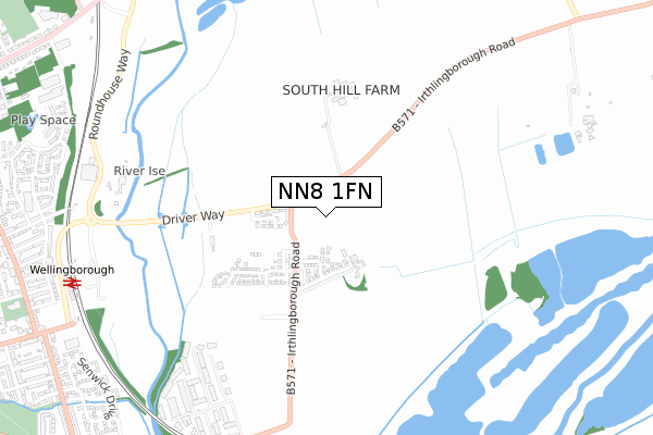 NN8 1FN map - small scale - OS Open Zoomstack (Ordnance Survey)