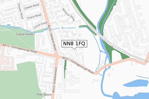 NN8 1FQ map - large scale - OS Open Zoomstack (Ordnance Survey)