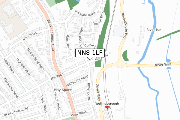 NN8 1LF map - large scale - OS Open Zoomstack (Ordnance Survey)