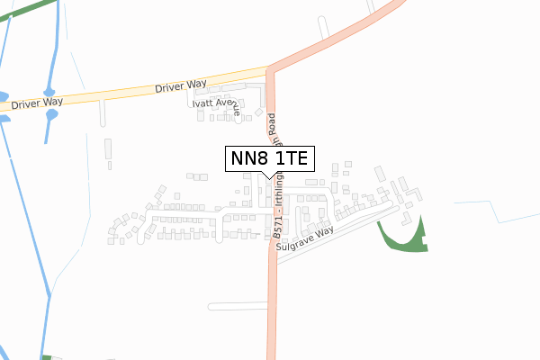 NN8 1TE map - large scale - OS Open Zoomstack (Ordnance Survey)