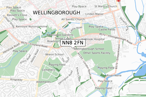NN8 2FN map - small scale - OS Open Zoomstack (Ordnance Survey) NN8 2FN map - small scale - OS Open Zoomstack (Ordnance Survey)
