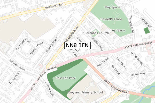 NN8 3FN map - large scale - OS Open Zoomstack (Ordnance Survey)