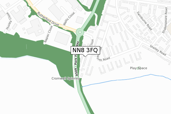 NN8 3FQ map - large scale - OS Open Zoomstack (Ordnance Survey)