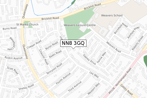 NN8 3GQ map - large scale - OS Open Zoomstack (Ordnance Survey)