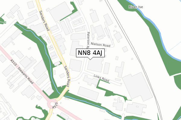 NN8 4AJ map - large scale - OS Open Zoomstack (Ordnance Survey)