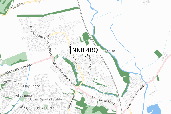 NN8 4BQ map - small scale - OS Open Zoomstack (Ordnance Survey)
