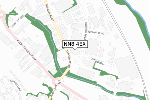 NN8 4EX map - large scale - OS Open Zoomstack (Ordnance Survey)