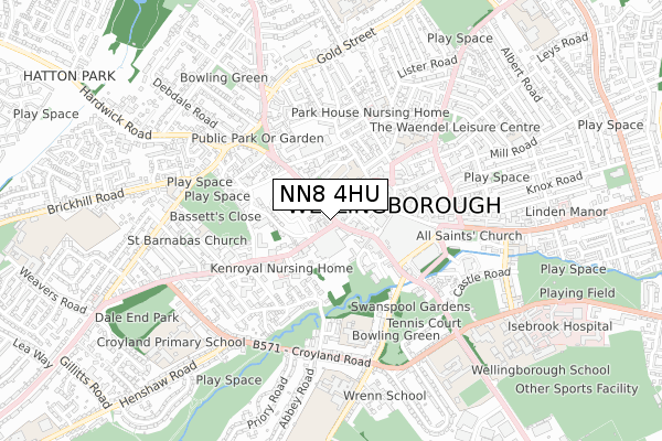 NN8 4HU map - small scale - OS Open Zoomstack (Ordnance Survey)