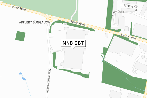 NN8 6BT map - large scale - OS Open Zoomstack (Ordnance Survey)