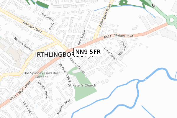 NN9 5FR map - large scale - OS Open Zoomstack (Ordnance Survey)