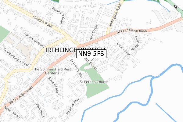 NN9 5FS map - large scale - OS Open Zoomstack (Ordnance Survey)