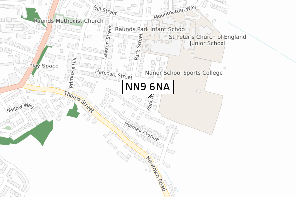 NN9 6NA map - large scale - OS Open Zoomstack (Ordnance Survey)