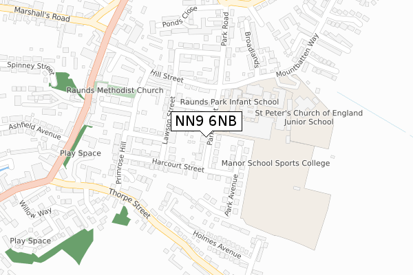 NN9 6NB map - large scale - OS Open Zoomstack (Ordnance Survey)