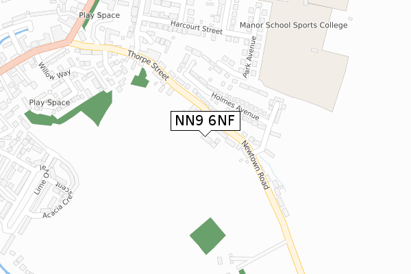 NN9 6NF map - large scale - OS Open Zoomstack (Ordnance Survey)