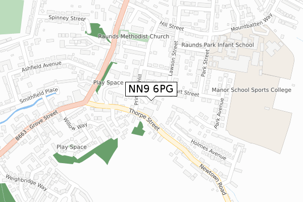 NN9 6PG map - large scale - OS Open Zoomstack (Ordnance Survey)