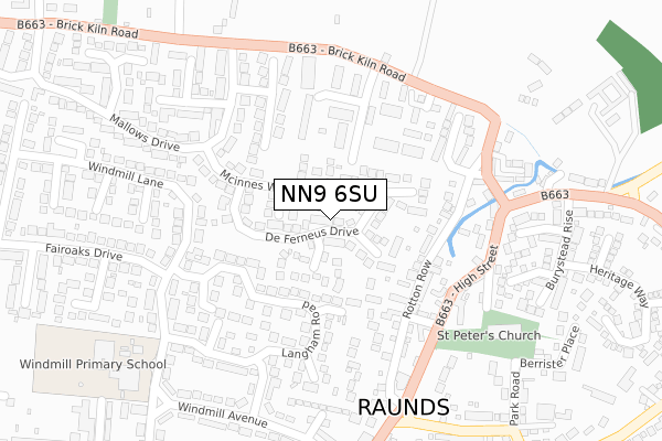 NN9 6SU map - large scale - OS Open Zoomstack (Ordnance Survey)