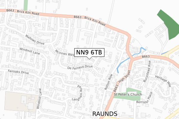 NN9 6TB map - large scale - OS Open Zoomstack (Ordnance Survey)