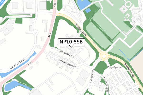 NP10 8SB map - large scale - OS Open Zoomstack (Ordnance Survey)