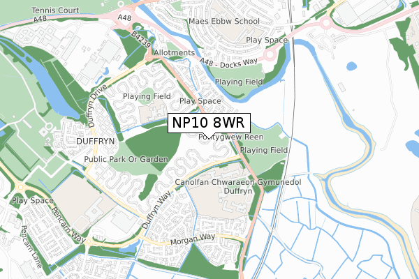 NP10 8WR map - small scale - OS Open Zoomstack (Ordnance Survey)