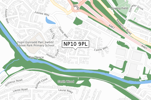 NP10 9PL map - large scale - OS Open Zoomstack (Ordnance Survey)