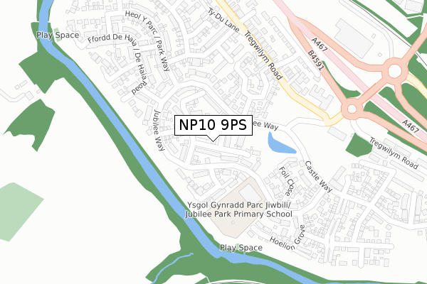 NP10 9PS map - large scale - OS Open Zoomstack (Ordnance Survey)