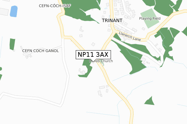 NP11 3AX map - large scale - OS Open Zoomstack (Ordnance Survey)